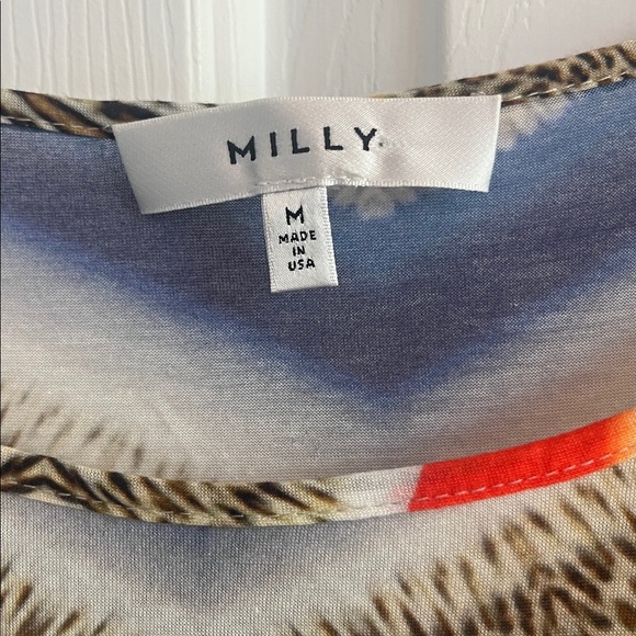 Milly Chevron Leopard Print Top Size Medium - Picture 7 of 9